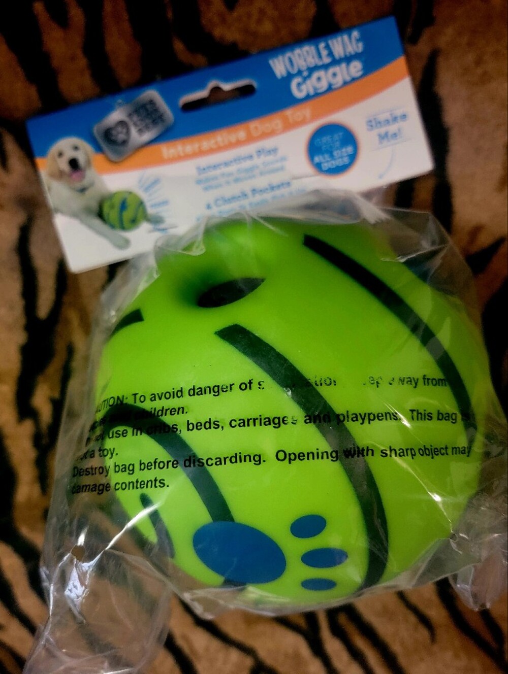 Giggler Ball Dog Interactive Sound Activated Dog Toy - Green Large Xlarge Ea.